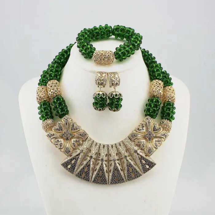 Nigerian Jewelry Sets For Women wedding in necklace set for JW1018-3
