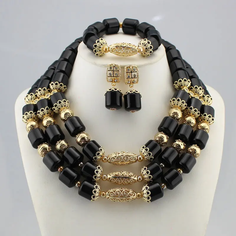 2020 Bridal Gift Nigerian Wedding African Beads Jewelry Set Fashion