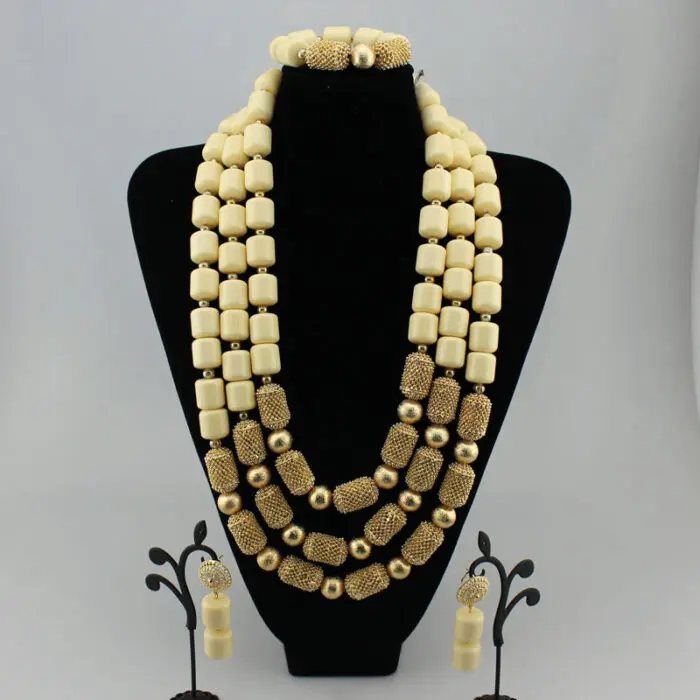 2020 Bridal Gift Nigerian Wedding African Beads Jewelry Set Fashion