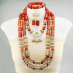 Coral Beads Statement Necklace Set Chunky Bib Beads African Jewelry Fashion Real Coral Necklace Set Dubai Coral Beads Statement Necklace Set Chunky Bib Beads African Jewelry Fashion Real Coral Necklace Set Dubai