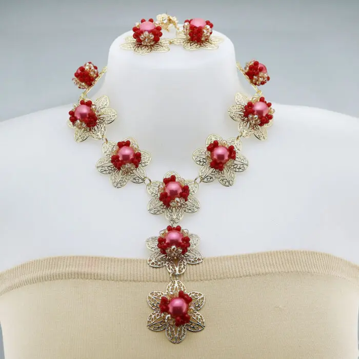 Nigerian Wedding African Beads Jewelry Set