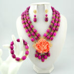 African Jewelry set in glass necklace jewelry for party