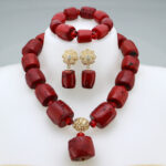African Coral Beads Jewelry Set African Nigerian Wedding jewelry in JW1218